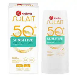 Kruidvat Kruidvat Solait Sensitive SPF50+ Face Sunfluid aanbieding