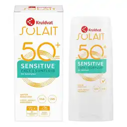 Kruidvat Kruidvat Solait Sensitive SPF50+ Face Sunfluid aanbieding