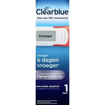Kruidvat Clearblue Ultravroeg Digitaal Zwangerschapstest aanbieding