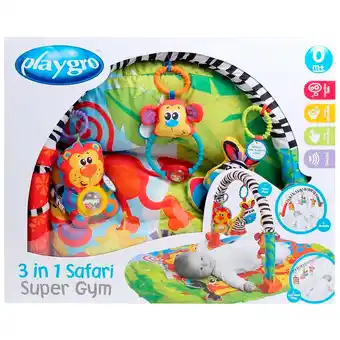 Kruidvat Playgro 3-In-1 Safari Super Babygym aanbieding