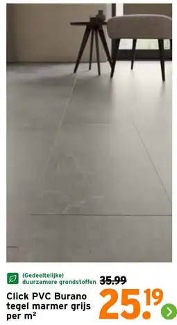 GAMMA Click PVC Burano tegel marmer grijs aanbieding