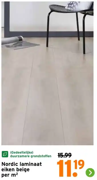 GAMMA Nordic laminaat eiken beige aanbieding