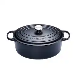 Amazon LE CREUSET Signature Braadpan met deksel ovaal geëmailleerd gietijzer, 31 cm, 6.3 L, mat zwart aanbieding