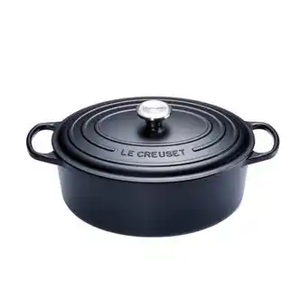 Amazon LE CREUSET Signature Braadpan met deksel ovaal geëmailleerd gietijzer, 31 cm, 6.3 L, mat zwart aanbieding