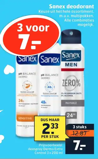 Trekpleister Sanex deodorant 200ml aanbieding