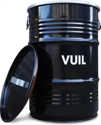 Bol.com BinBin Handle Vuil industriële prullenbak afvalscheiding 60 Liter olievat met handvat deksel aanbieding