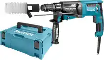 Amazon Makita combihamer voor SDS-Plus 26 mm in aluminium koffer, HR2631FT13 basic im MAKPAC zwart, blauw aanbieding