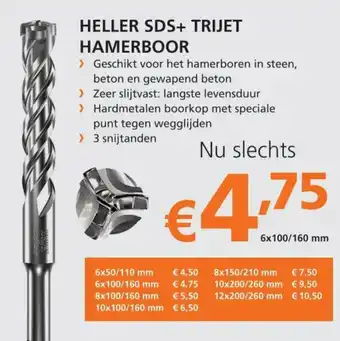 BMN Heller SDS+ trijet hamerboor aanbieding