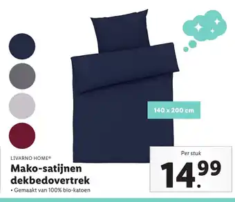 Lidl Livarno Home Mako-satijnen dekbedovertrek 140 x 200cm aanbieding