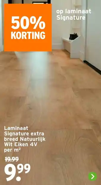 GAMMA Laminaat Signature extra breed Natuurlijk Wit Eiken 4V aanbieding