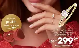 Lucardi 14 karaat gouden ring met lab grown diamant aanbieding