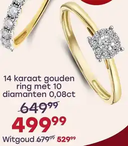 Lucardi 14 karaat gouden ring aanbieding