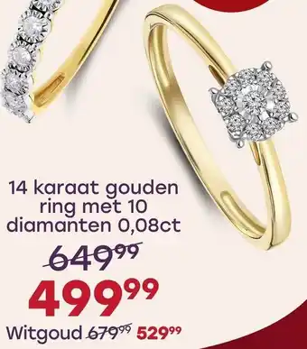 Lucardi 14 karaat gouden ring aanbieding