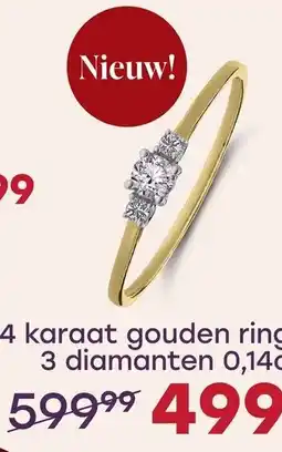 Lucardi 14 karaat gouden ring aanbieding