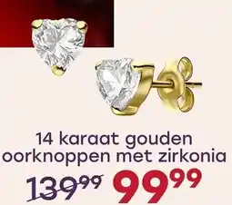 Lucardi 14 karaat gouden oorknoppen met zirkonia aanbieding