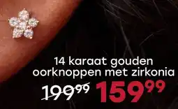 Lucardi 14 karaat gouden oorknoppen met zirkonia aanbieding