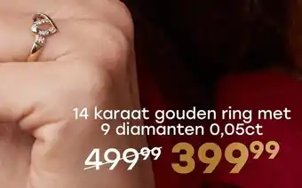 Lucardi 14 karaat gouden ring aanbieding