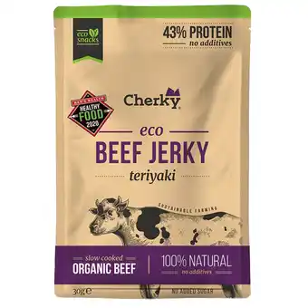 Holland & Barrett Cherky Beef Jerky Teriyaki – 30g aanbieding