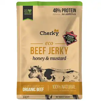 Holland & Barrett Cherky Beef Jerky Honey & Mustard – 30g aanbieding