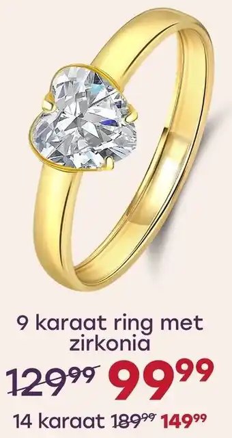 Lucardi 9 karaat ring met zirkonia aanbieding