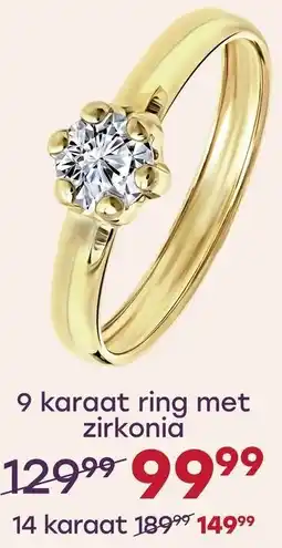 Lucardi 9 karaat ring met zirkonia aanbieding