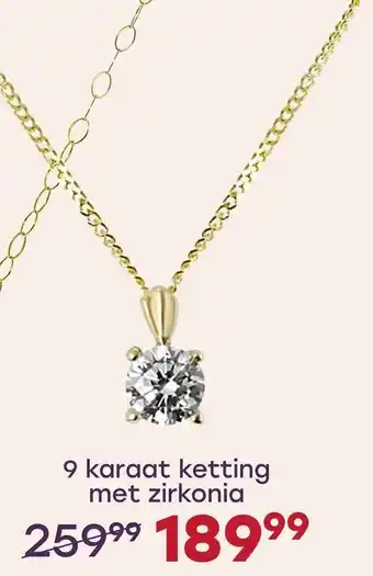 Lucardi 9 karaat ketting met zirkonia aanbieding
