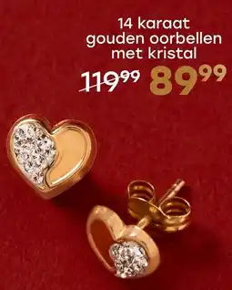 Lucardi 14 karaat gouden oorbellen met kristal aanbieding