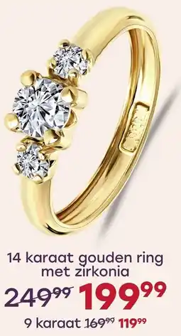 Lucardi 14 karaat gouden ring met zirkonia aanbieding