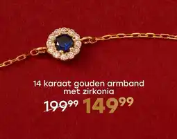 Lucardi 14 karaat gouden armband met zirkonia aanbieding