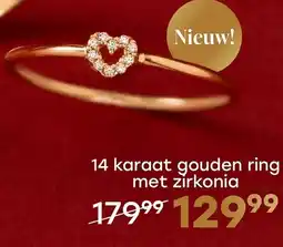 Lucardi 14 karaat gouden ring met zirkonia aanbieding