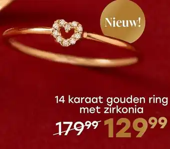 Lucardi 14 karaat gouden ring met zirkonia aanbieding