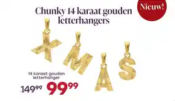 Lucardi 14 karaat gouden letterhanger aanbieding