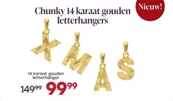Lucardi 14 karaat gouden letterhanger aanbieding