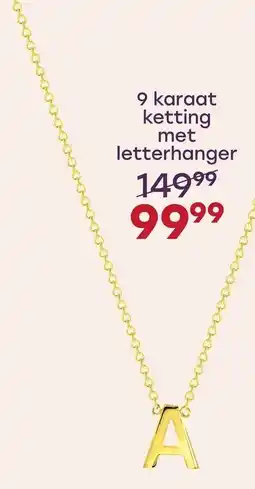 Lucardi 9 karaat ketting met letterhanger aanbieding