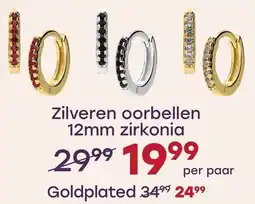 Lucardi Zilveren oorbellen 12mm zirkonia aanbieding