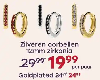 Lucardi Zilveren oorbellen 12mm zirkonia aanbieding