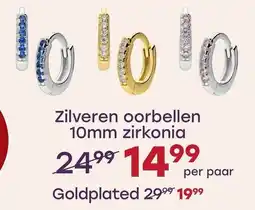 Lucardi Zilveren oorbellen 10mm zirkonia aanbieding