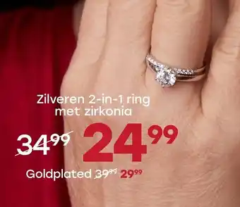 Lucardi Zilveren 2-in-1 ring met zirkonia aanbieding