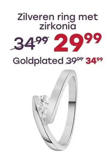 Lucardi Zilveren ring met zirkonia aanbieding