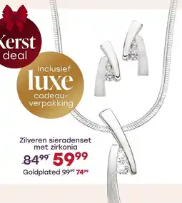 Lucardi Zilveren sieradenset met zirkonia aanbieding