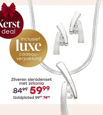 Lucardi Zilveren sieradenset met zirkonia aanbieding