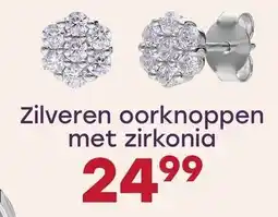 Lucardi Zilveren oorknoppen met zirkonia aanbieding