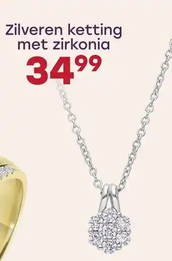 Lucardi Zilveren ketting met zirkonia aanbieding