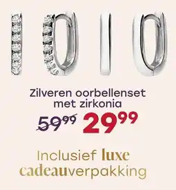 Lucardi Zilveren oorbellenset met zirkonia aanbieding