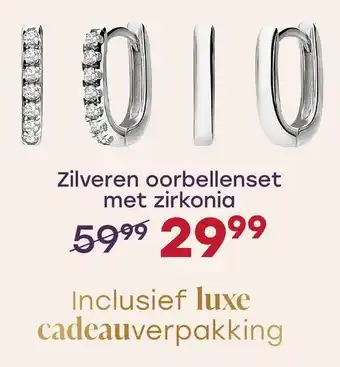 Lucardi Zilveren oorbellenset met zirkonia aanbieding