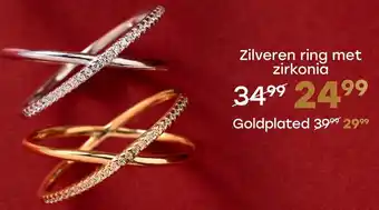 Lucardi Zilveren ring met zirkonia aanbieding