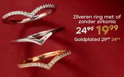 Lucardi Zilveren ring met of zonder zirkonia aanbieding