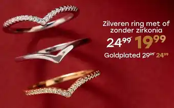 Lucardi Zilveren ring met of zonder zirkonia aanbieding