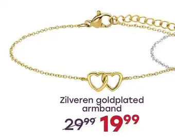 Lucardi Zilveren goldplated armband aanbieding