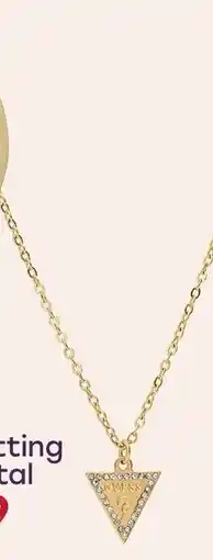 Lucardi Stalen goldplated ketting met hanger en kristal aanbieding